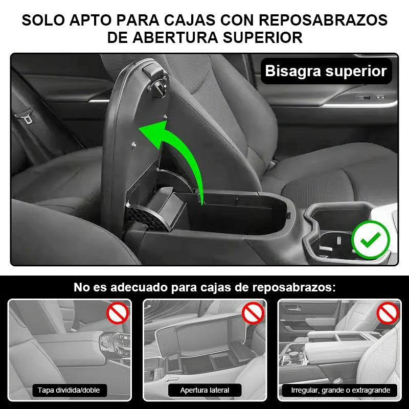 caja de reposabrazos multifuncional para coche