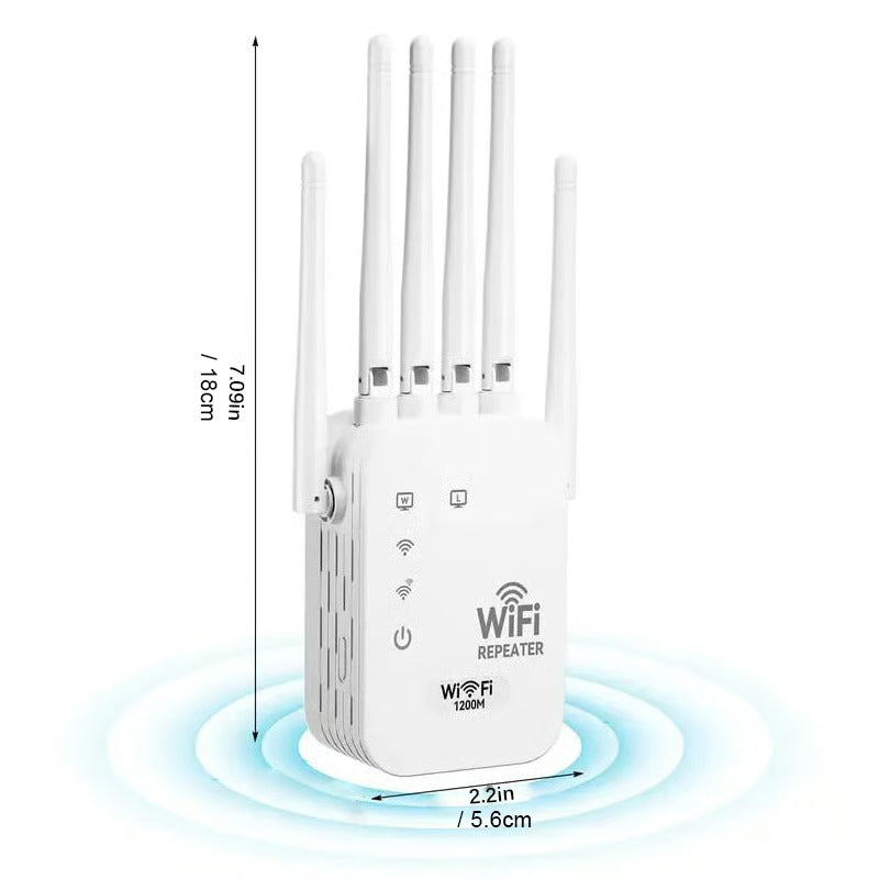 Repetidor WiFi 300/1200Mbps Doble Banda: 6 Antenas Potentes - Gimideal