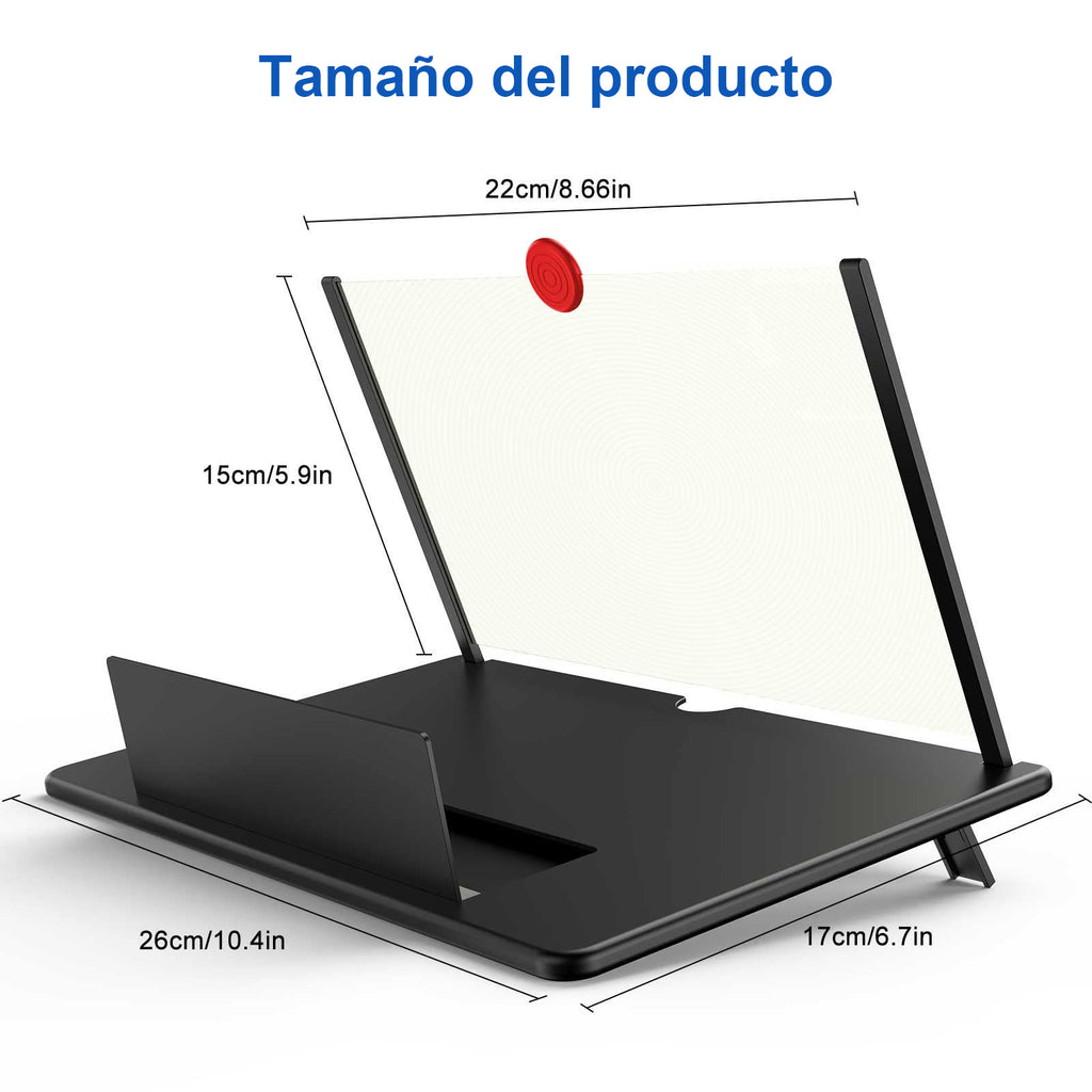 Amplificador Pantalla Móvil 12" | Lupa HD para Teléfono, Protección Ojos