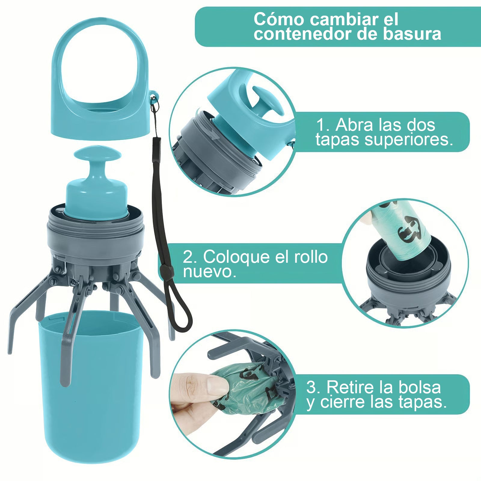 Recogedor de Caca Portátil para Perros - Con Bolsas Incluidas