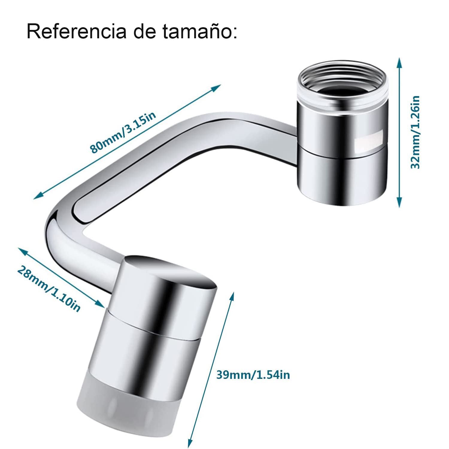 Extensor Giratorio 1080° Grifo, 2 Flujos, Latón Macizo, Fácil Instalación - Gimideal