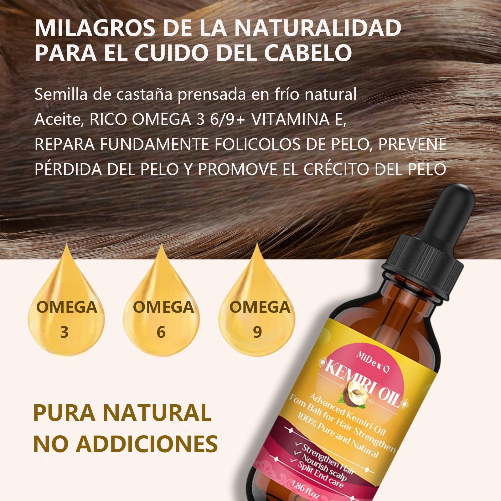 Aceite de Kemiri Anticaída y Crecimiento Capilar 55ml