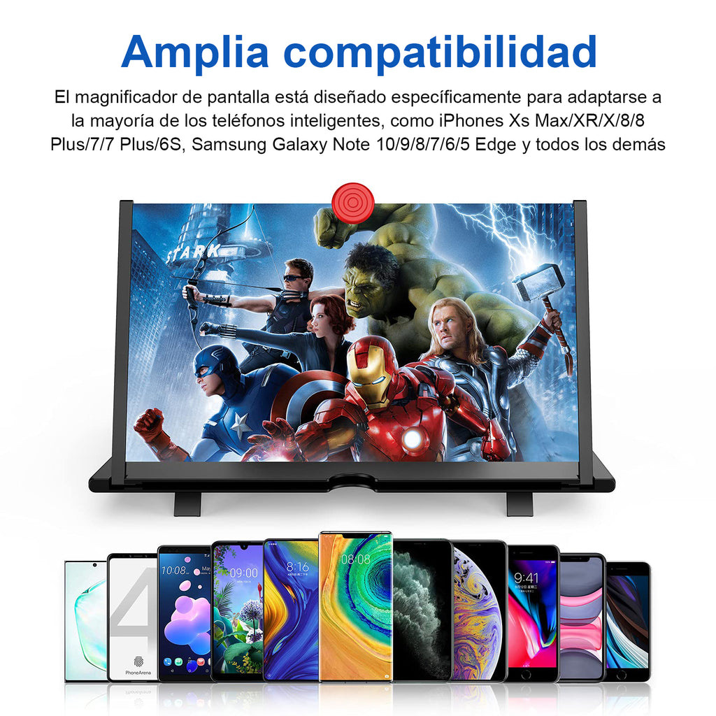 Amplificador Pantalla Móvil 12" | Lupa HD para Teléfono, Protección Ojos