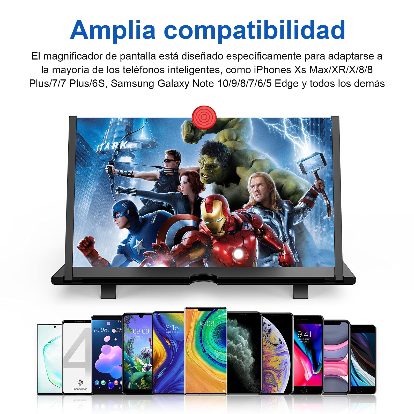 Amplificador Pantalla Móvil 12" | Lupa HD para Teléfono, Protección Ojos