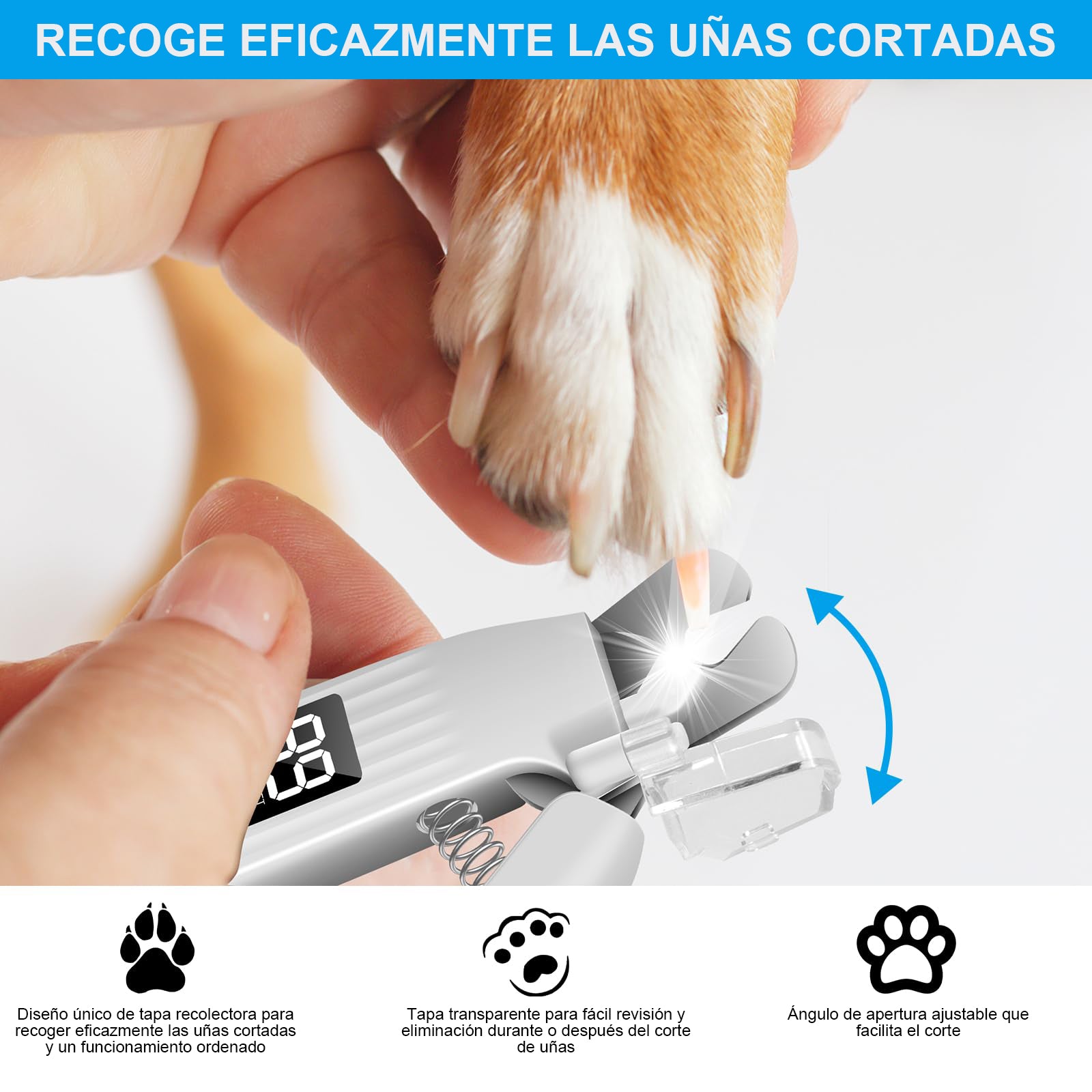 Cortauñas y Pulidor 2en1 para Mascotas con Luz LED - Gimideal