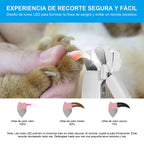 Cortauñas y Pulidor 2en1 para Mascotas con Luz LED - Gimideal