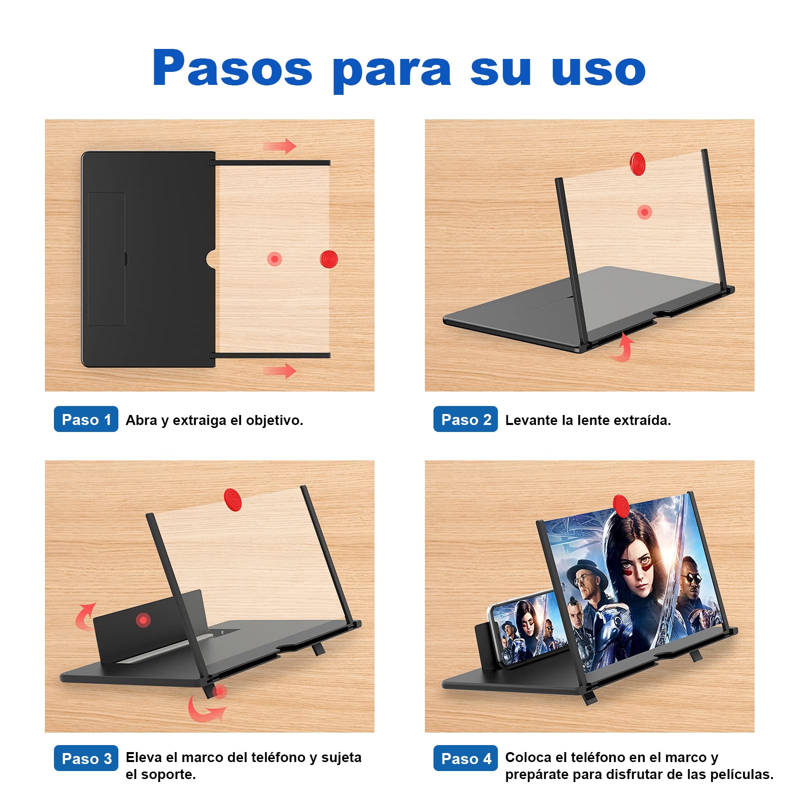 Amplificador Pantalla Móvil 12" | Lupa HD para Teléfono, Protección Ojos