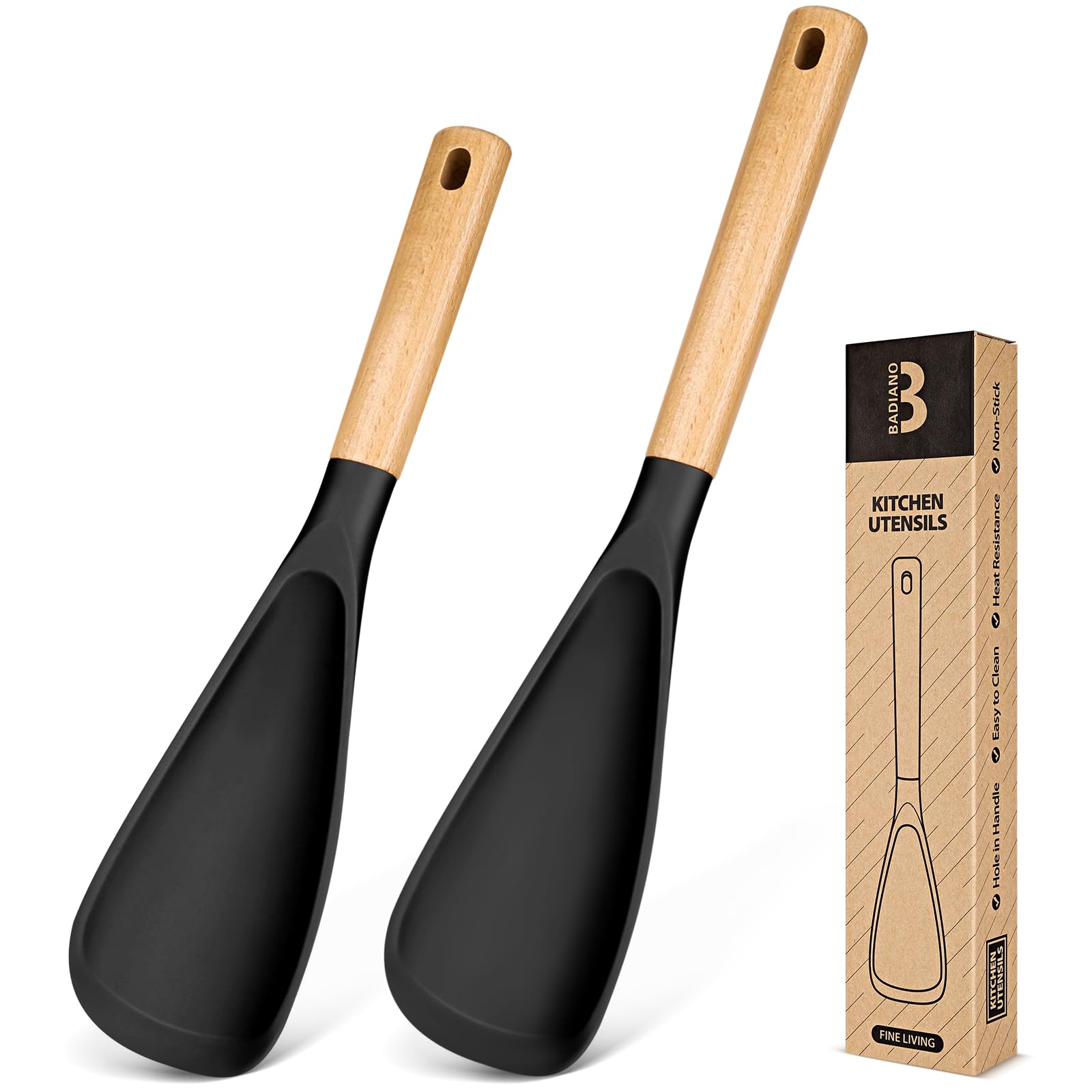 Cuchara Espátula de Silicona 2 en 1 – Mango Largo y Corto 🍳