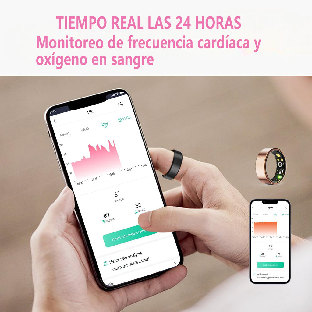 Anillo Inteligente Salud Sueño Estrés Sin Suscripción