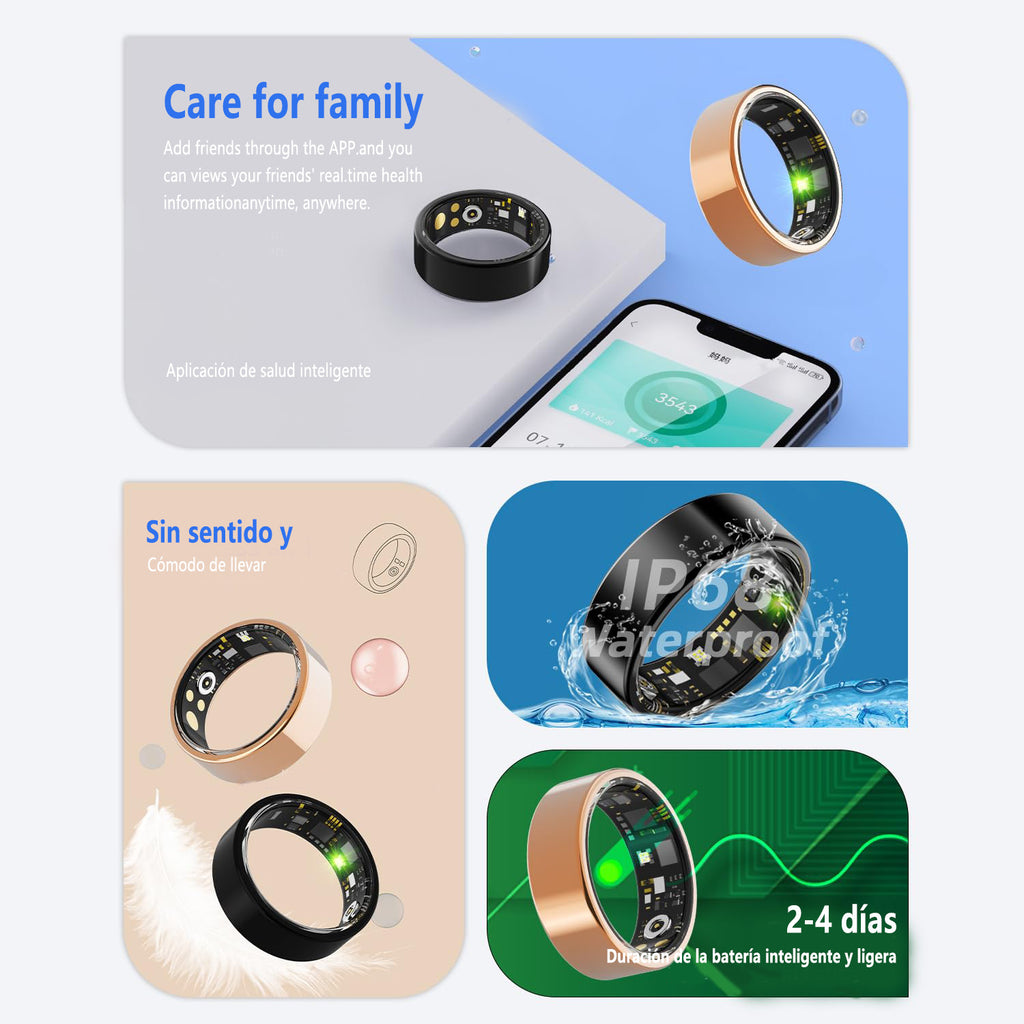 Anillo Inteligente Salud Sueño Estrés Sin Suscripción