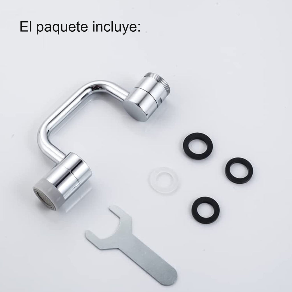 Extensor Giratorio 1080° Grifo, 2 Flujos, Latón Macizo, Fácil Instalación - Gimideal