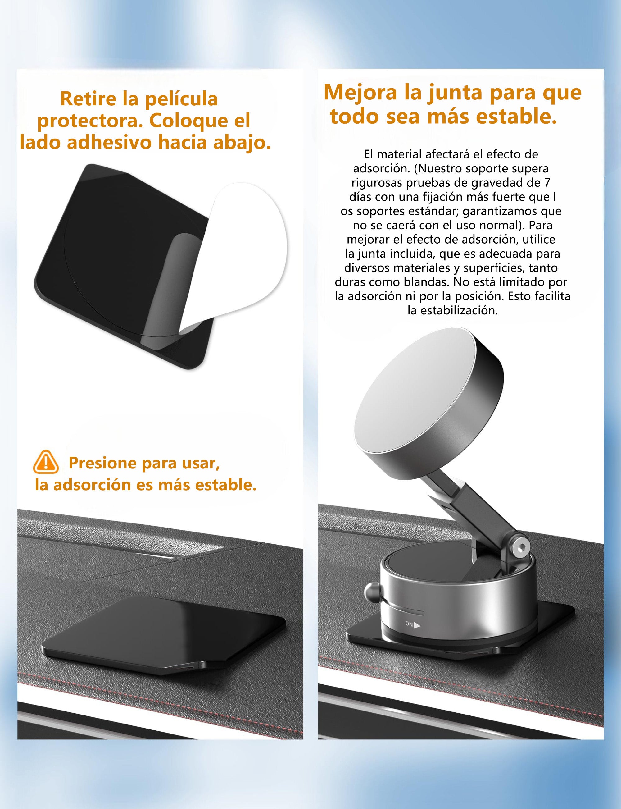 A3 Soporte Móvil Ventosa Magnética 360° Plegable Ultra Potente