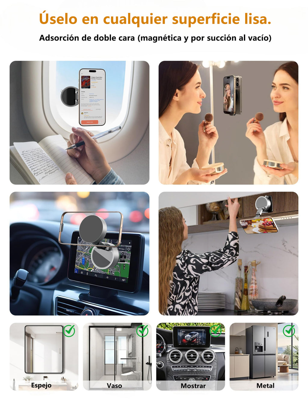 A3 Soporte Móvil Ventosa Magnética 360° Plegable Ultra Potente