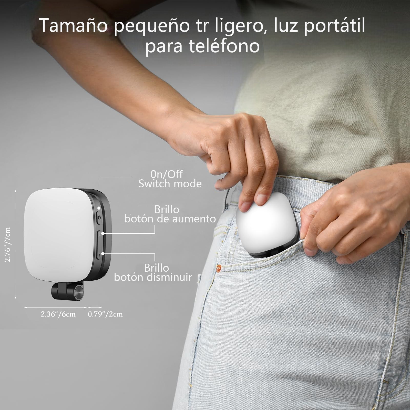 Luz Selfie MagSafe con Espejo LED Recargable iPhone