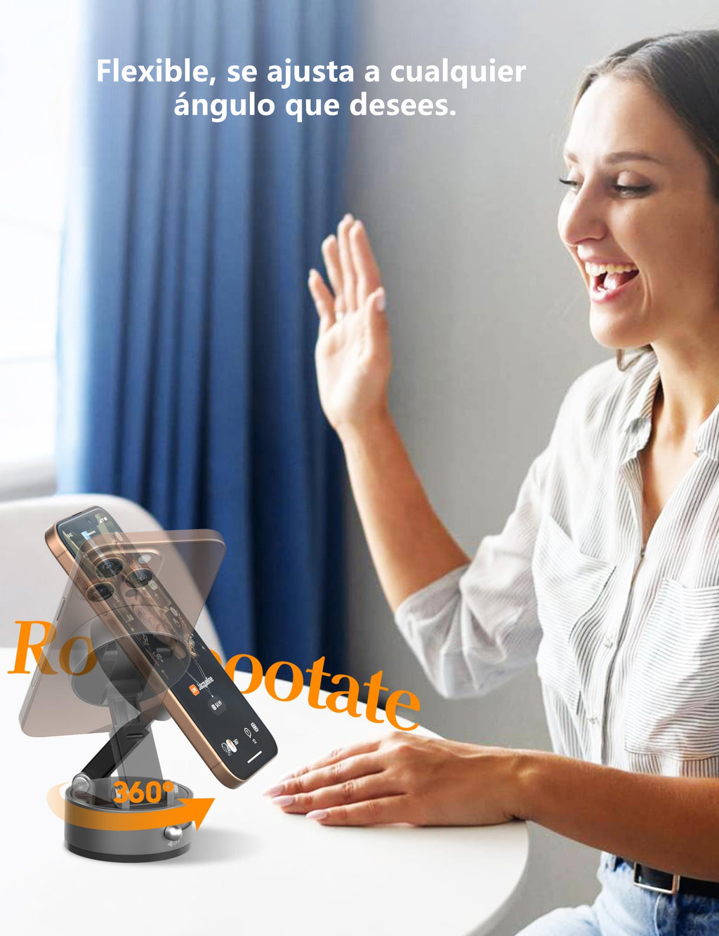 A3 Soporte Móvil Ventosa Magnética 360° Plegable Ultra Potente