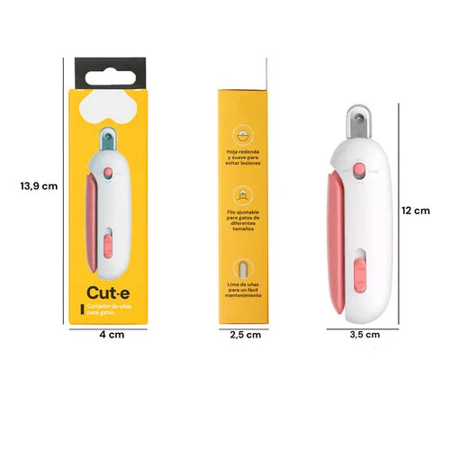 Cortaúñas Gato con Depósito y Lima Oculta Ajustable - Gimideal