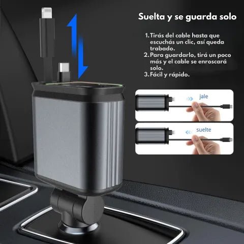 Cargador de Auto 4 en 1 con Cable Retráctil y Luz Estrellada – Carga Rápida PD 66W y Compatibilidad Universal - GimidealCargador de Auto 4 en 1 con Cable Retráctil y Luz Estrellada – Carga Rápida PD 66W y Compatibilidad UniversalGimidealGimidealCargador de Auto 4 en 1 con Cable Retráctil y Luz Estrellada – Carga Rápida PD 66W y Compatibilidad Universal
