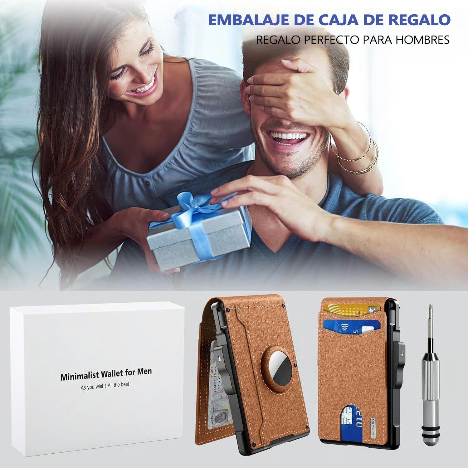 ✨Cartera - Con Caja de Aluminio, Clip para Dinero, Ranuras para Tarjetas de Crédito y Bloqueo RFID, Cartera Minimalista Plegable - Gimideal✨Cartera - Con Caja de Aluminio, Clip para Dinero, Ranuras para Tarjetas de Crédito y Bloqueo RFID, Cartera Minimalista PlegableGimidealGimidealNegro✨Cartera - Con Caja de Aluminio, Clip para Dinero, Ranuras para Tarjetas de Crédito y Bloqueo RFID, Cartera Minimalista Plegable