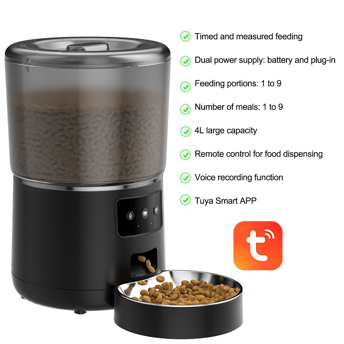 Comedero Inteligente para Gatos y Perros 4L - Control Remoto por APP - GimidealComedero Inteligente para Gatos y Perros 4L - Control Remoto por APPGimidealGimidealVersión WIFI - NegroComedero Inteligente para Gatos y Perros 4L - Control Remoto por APP