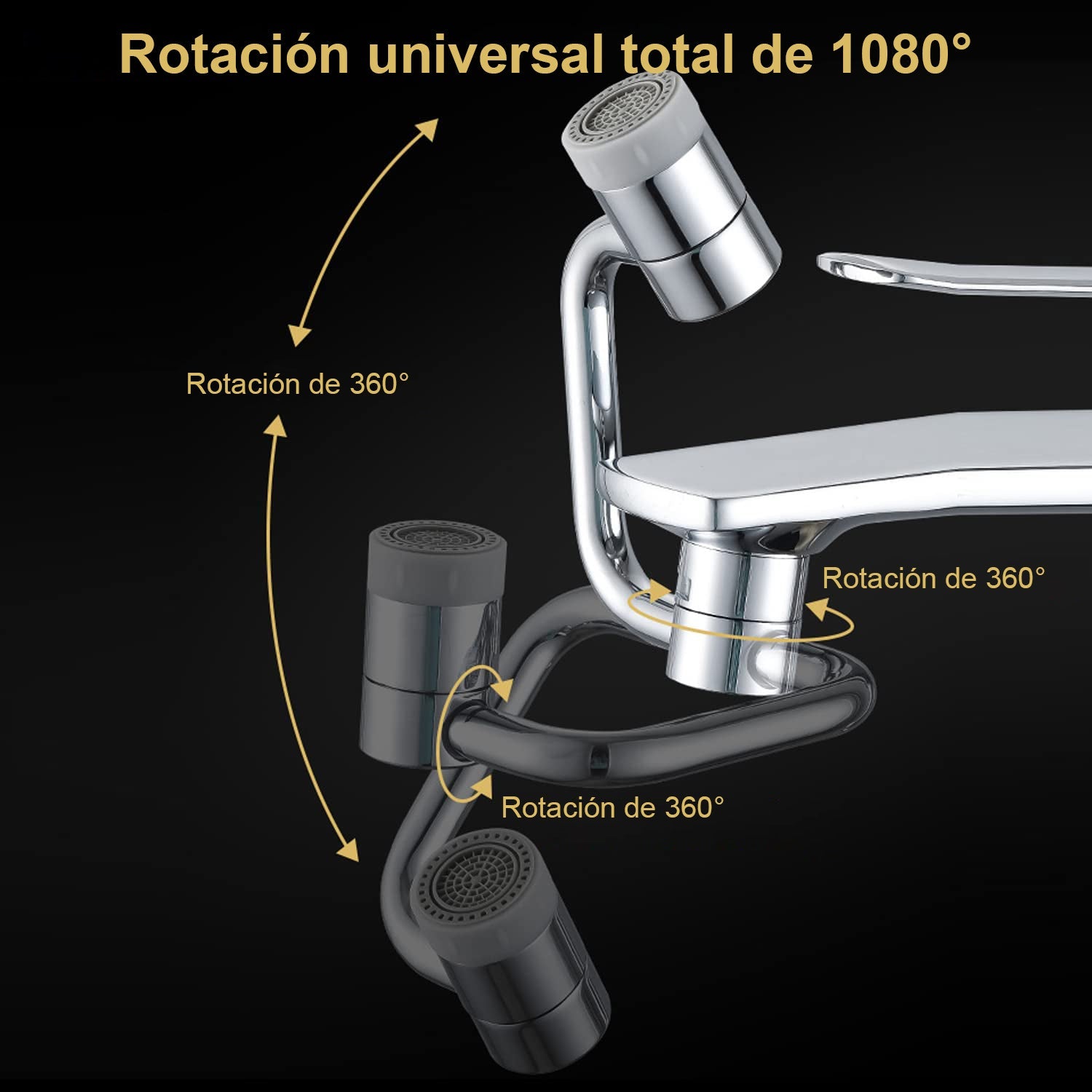 Extensor Giratorio 1080° Grifo, 2 Flujos, Latón Macizo, Fácil Instalación - GimidealExtensor Giratorio 1080° Grifo, 2 Flujos, Latón Macizo, Fácil InstalaciónGimidealGimidealCromo - 1 paqueteExtensor Giratorio 1080° Grifo, 2 Flujos, Latón Macizo, Fácil Instalación - Gimideal