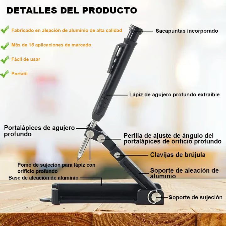 Herramienta multifuncional de construcción tipo lápiz - Herramienta de trazado - GimidealHerramienta multifuncional de construcción tipo lápiz - Herramienta de trazadoGimidealGimidealHerramienta multifuncional de construcción tipo lápiz - Herramienta de trazado - Gimideal