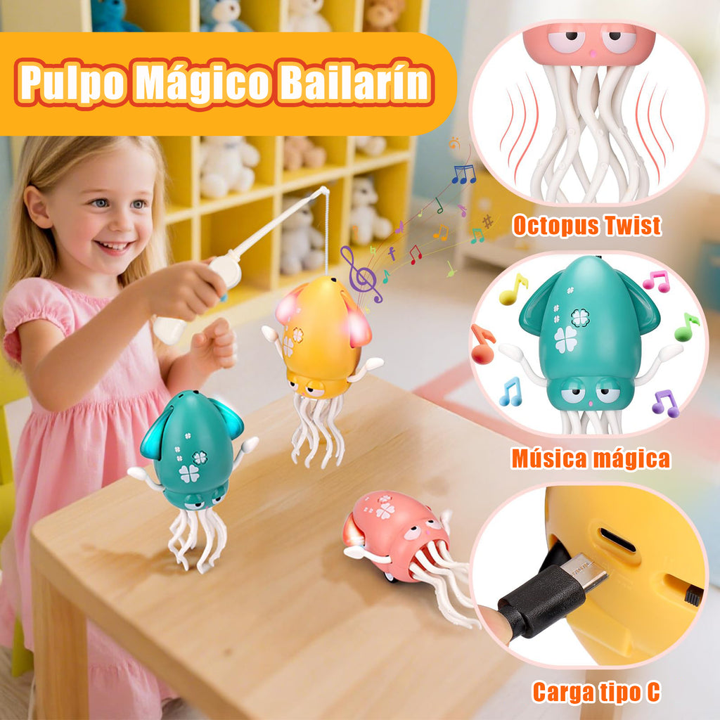 Pulpo Bailarín Eléctrico con Luces LED y Música Infanti
