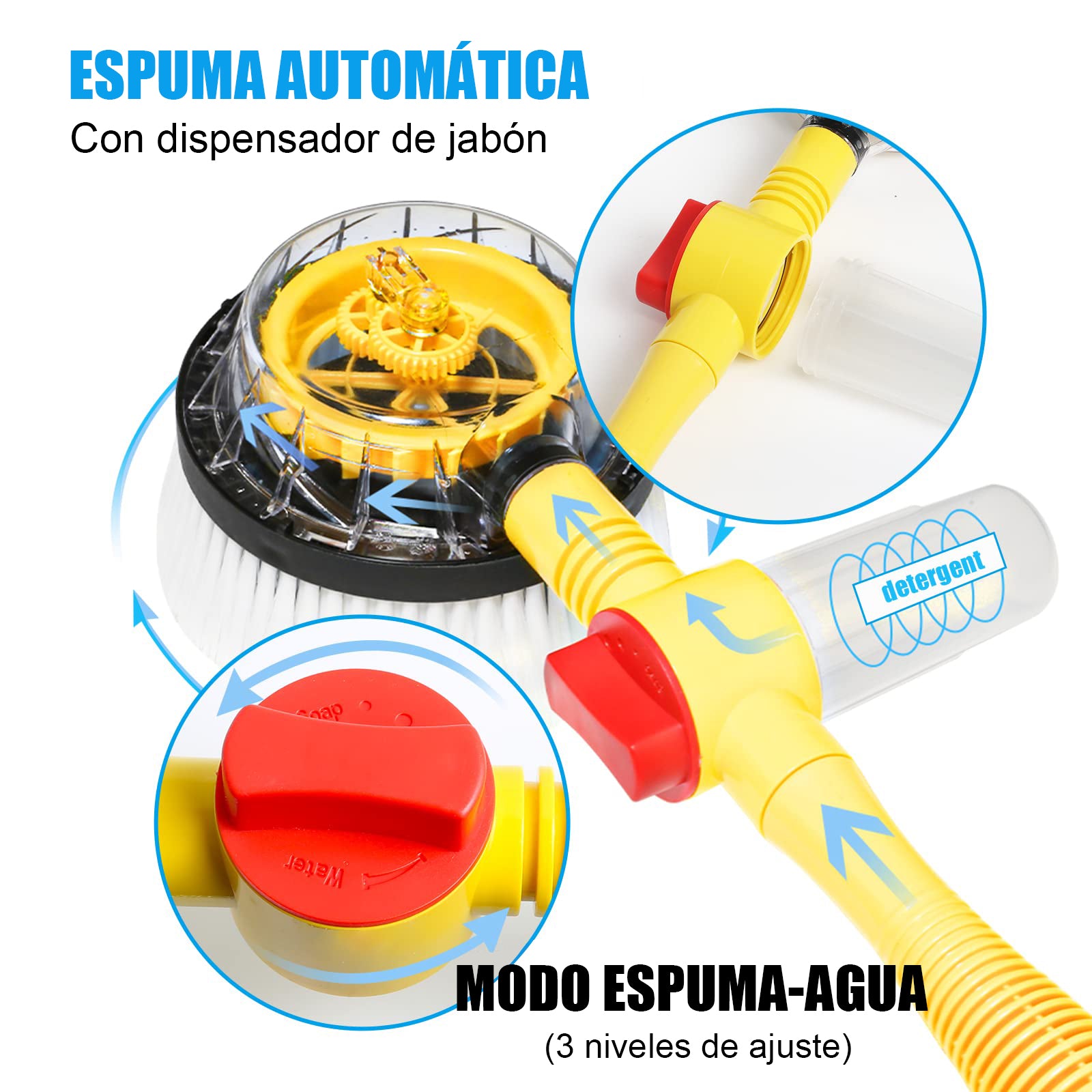 Cepillo Giratorio para Lavado de Autos con Espuma Automática