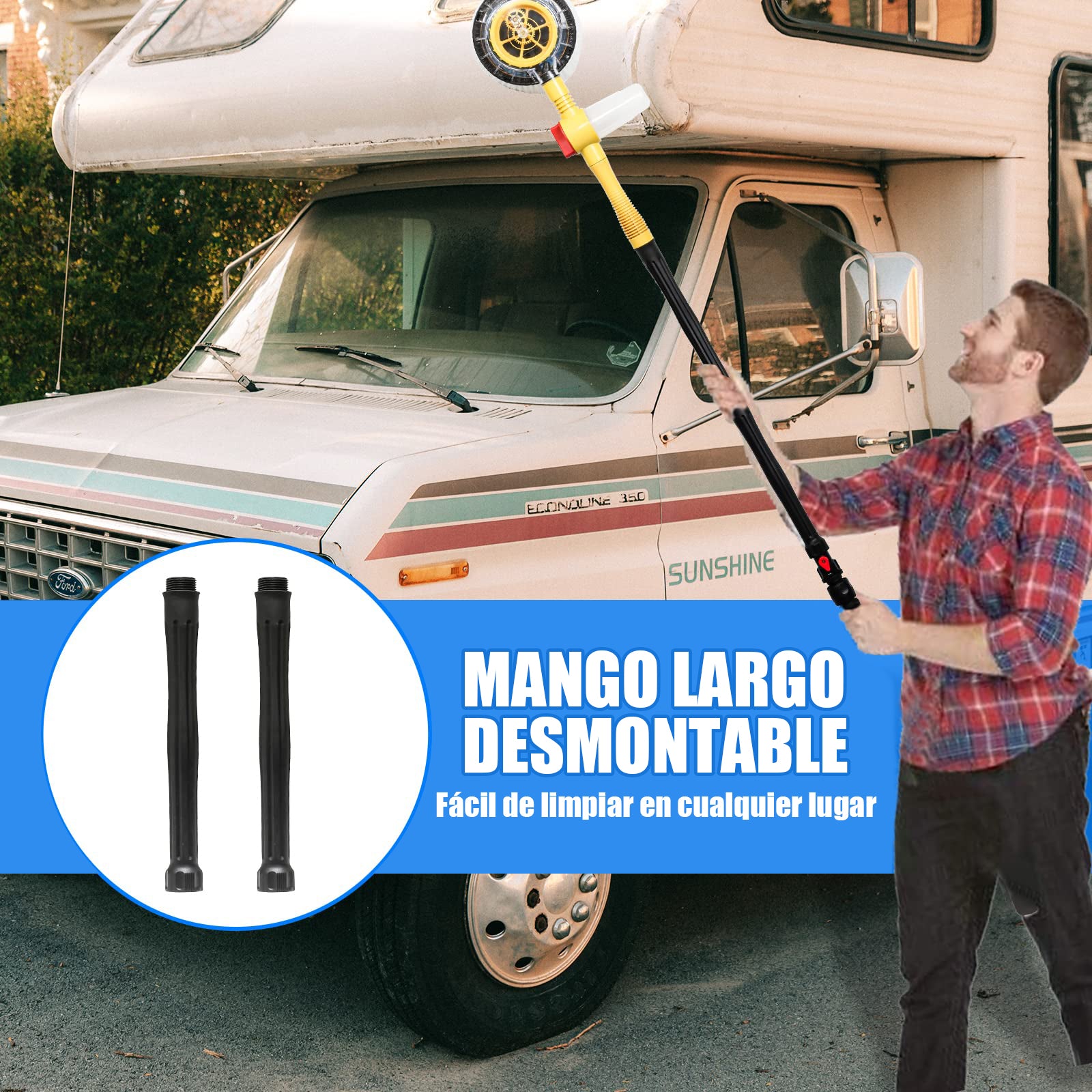 Cepillo Giratorio para Lavado de Autos con Espuma Automática