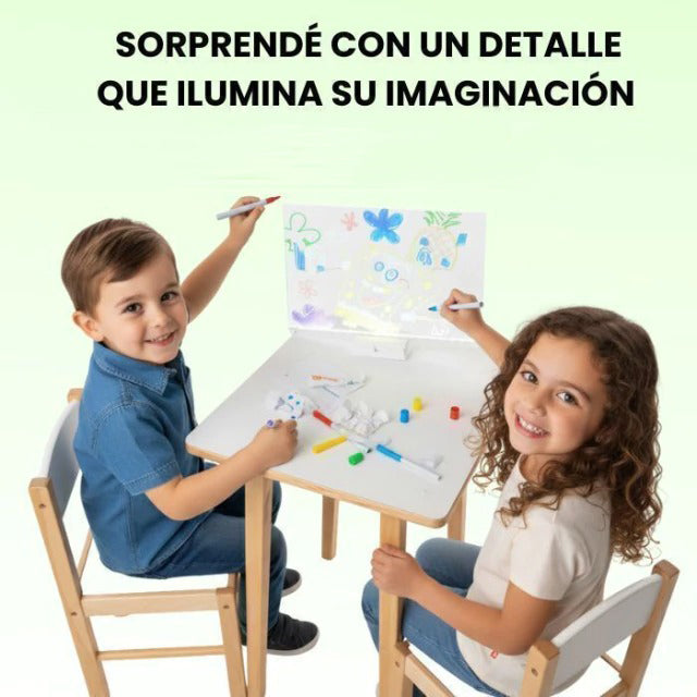 Lápiz 3D con Pizarra LED 30x20 cm - Kit Creativo Completo