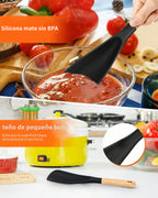 Cuchara Espátula de Silicona 2 en 1 – Mango Largo y Corto 🍳 - Gimideal