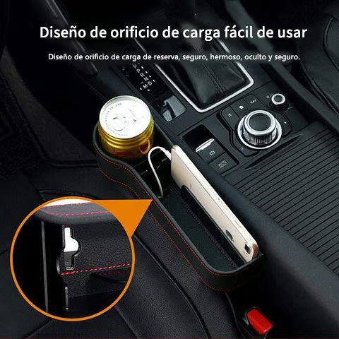 🎉 Organizador Multifuncional de Asiento de Coche de Cuero Genuino