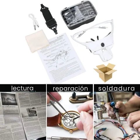 Lupa de Cabeza LED con 5 Lentes Intercambiables y Carga USB – Amplificador de Visión para Trabajos de Precisión - GimidealLupa de Cabeza LED con 5 Lentes Intercambiables y Carga USB – Amplificador de Visión para Trabajos de PrecisiónGimidealGimidealLupa de Cabeza LED con 5 Lentes Intercambiables y Carga USB – Amplificador de Visión para Trabajos de Precisión