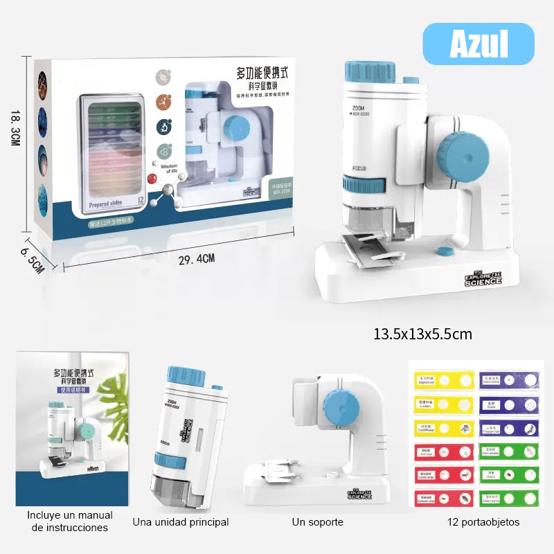 Microscopio Infantil Educativo - Kit de Inicio Científico para Niños - GimidealMicroscopio Infantil Educativo - Kit de Inicio Científico para NiñosGimidealGimidealAzulMicroscopio Infantil Educativo - Kit de Inicio Científico para Niños - Gimideal