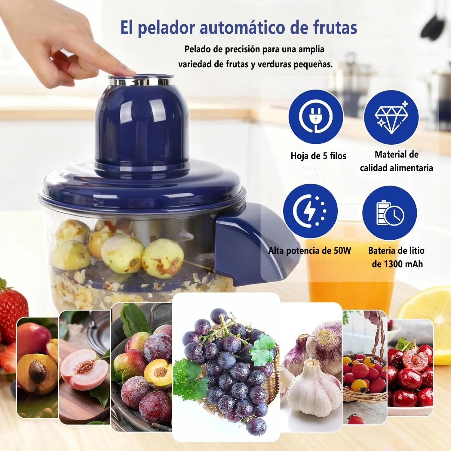 Pelador Eléctrico de Frutas y Verduras Sin Manos🍏✨ - GimidealPelador Eléctrico de Frutas y Verduras Sin Manos🍏✨GimidealGimidealPelador Eléctrico de Frutas y Verduras Sin Manos🍏✨