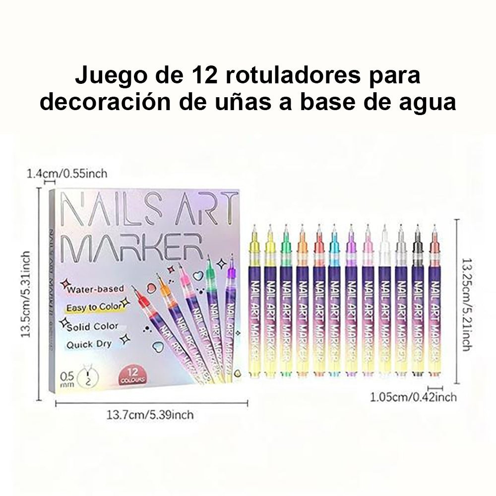 Set 12 Rotuladores Uñas Acrílicos 3D Secado Rápido - GimidealSet 12 Rotuladores Uñas Acrílicos 3D Secado RápidoGimidealGimidealSet 12 Rotuladores Uñas Acrílicos 3D Secado Rápido - Gimideal