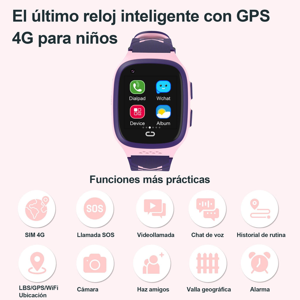 Reloj inteligente infantil con GPS 4G, videollamada y función SOS - Gimideal