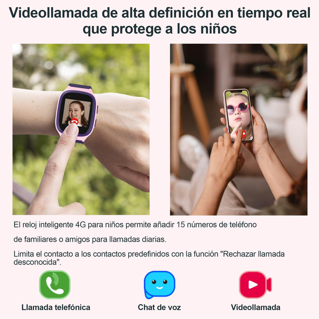 Reloj inteligente infantil con GPS 4G, videollamada y función SOS - Gimideal
