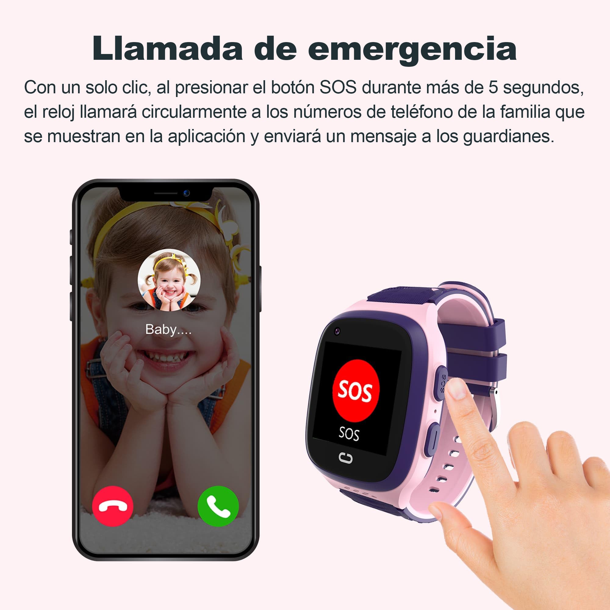 Reloj inteligente infantil con GPS 4G, videollamada y función SOS - Gimideal