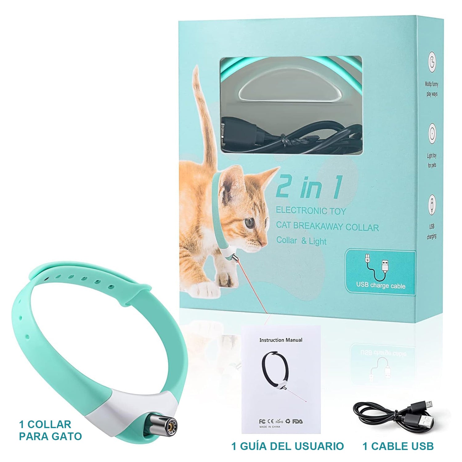 Collar Láser Automático para Gatos Juguete Interactivo - Gimideal